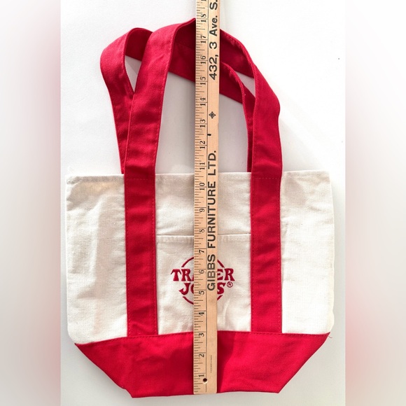 The Viral Trader Joe's Mini Canvas Tote Bag in Original Red NWOT - Picture 4 of 6